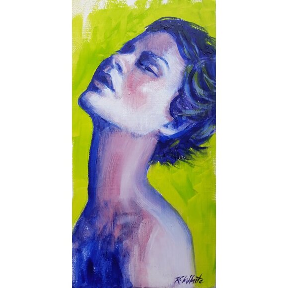 “Femme” Original Oil Painting by Robin White - Oil on Wood Panel 6 x12 x.75" - Picture 1 of 7